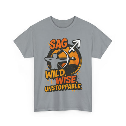 Sag Wild Wise Unstoppable Tee | Motivational Unisex Cotton Shirt, Fitness Gear, Casual Wear, Unique Gift for Adventurers