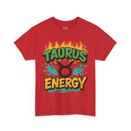 Taurus Energy Graphic Tee - Unisex Heavy Cotton Shirt, Astrology Gift, Birthday Present, Zodiac Apparel, Trendy Casual Wear