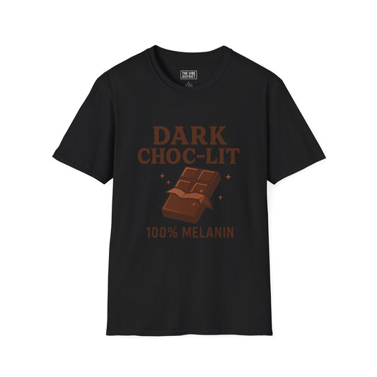 Dark Choc-Lit Unisex T-Shirt | Melanin Pride Tee, Casual Wear, Gift for Chocolate Lovers, Birthday Apparel, Black History Month