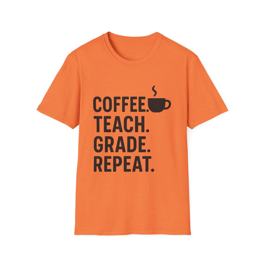 Coffee Teacher T-Shirt, Gift for Educators, Back to School Shirt, Teacher Appreciation, Funny Teaching Tee, Unisex Softstyle Tee