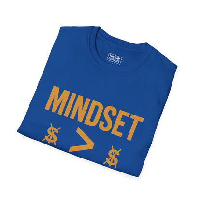 Mindset Over Money Unisex Softstyle T-Shirt, Motivational Tee, Gift for Entrepreneurs, Casual Wear, Inspirational Fashion
