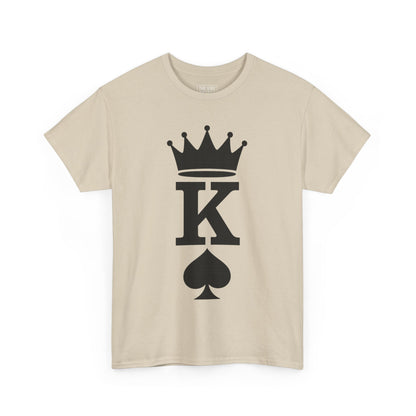 King of Spades Unisex Heavy Cotton Tee, Cool Graphic Tee, Poker Player Apparel, Casual Wear, Gift for Gamers, Streetwear Style