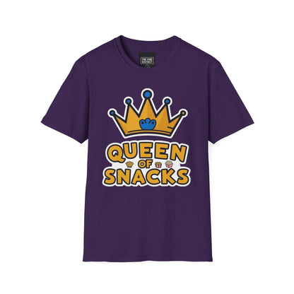 Queen of Snacks Unisex Softstyle T-Shirt - Fun & Comfortable Graphic Tee for Snack Lovers