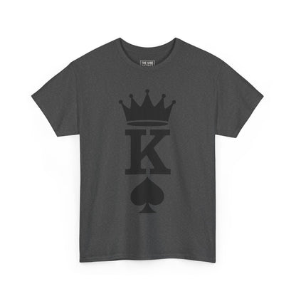 King of Spades Unisex Heavy Cotton Tee, Cool Graphic Tee, Poker Player Apparel, Casual Wear, Gift for Gamers, Streetwear Style