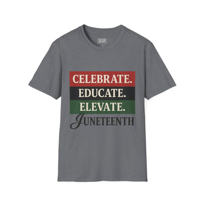 Juneteenth Celebration T-Shirt, Celebrate Educate Elevate Tee, Unisex Graphic Shirt, African American Pride Apparel, Holiday [...]