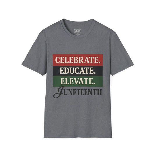 Juneteenth Celebration T-Shirt, Celebrate Educate Elevate Tee, Unisex Graphic Shirt, African American Pride Apparel, Holiday [...]