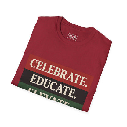 Juneteenth Celebration T-Shirt, Celebrate Educate Elevate Tee, Unisex Graphic Shirt, African American Pride Apparel, Holiday [...]