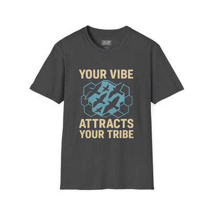 Your Vibe Attracts Your Tribe Unisex Softstyle T-Shirt, Casual Tee, Motivational Shirt, Gifts for Friends, Self-Care Wardrobe