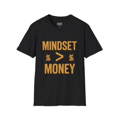 Mindset Over Money Unisex Softstyle T-Shirt, Motivational Tee, Gift for Entrepreneurs, Casual Wear, Inspirational Fashion