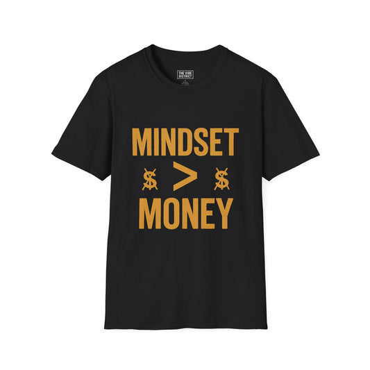Mindset Over Money Unisex Softstyle T-Shirt, Motivational Tee, Gift for Entrepreneurs, Casual Wear, Inspirational Fashion