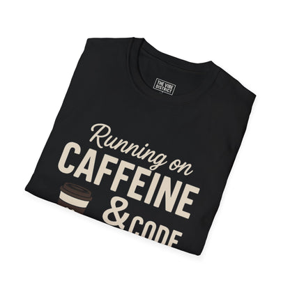 Funny Caffeine & Code Unisex T-Shirt - Perfect for Programmers & Coffee Lovers