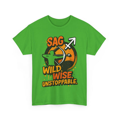 Sag Wild Wise Unstoppable Tee | Motivational Unisex Cotton Shirt, Fitness Gear, Casual Wear, Unique Gift for Adventurers