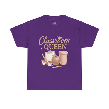 Classroom Queen Tee, Fun Teacher Shirt, Back to School Gift, Educational Apparel, Teacher Appreciation, Unisex Cotton Tee