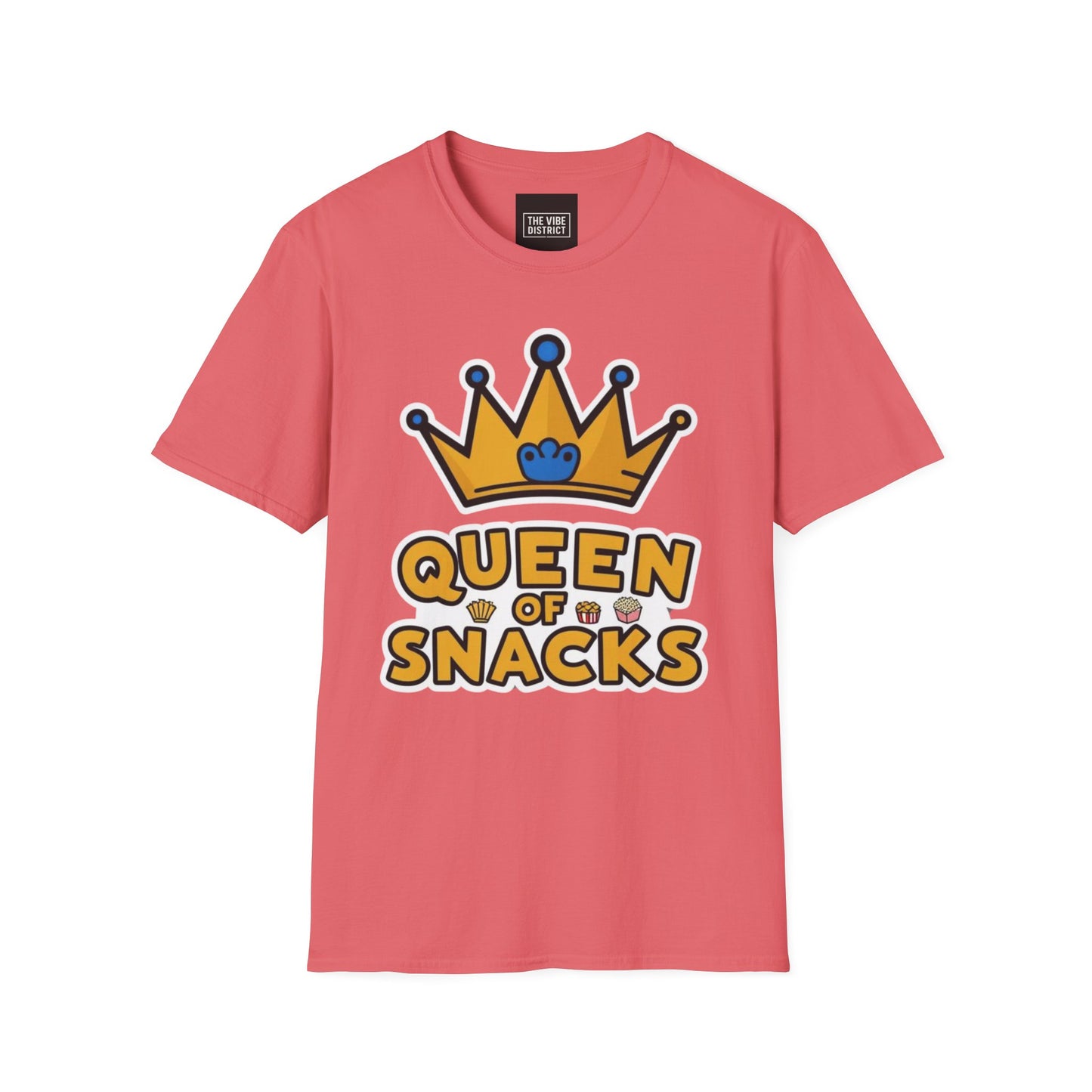 Queen of Snacks Unisex Softstyle T-Shirt - Fun & Comfortable Graphic Tee for Snack Lovers