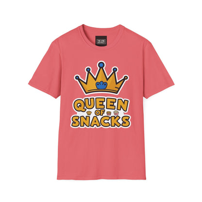 Queen of Snacks Unisex Softstyle T-Shirt - Fun & Comfortable Graphic Tee for Snack Lovers
