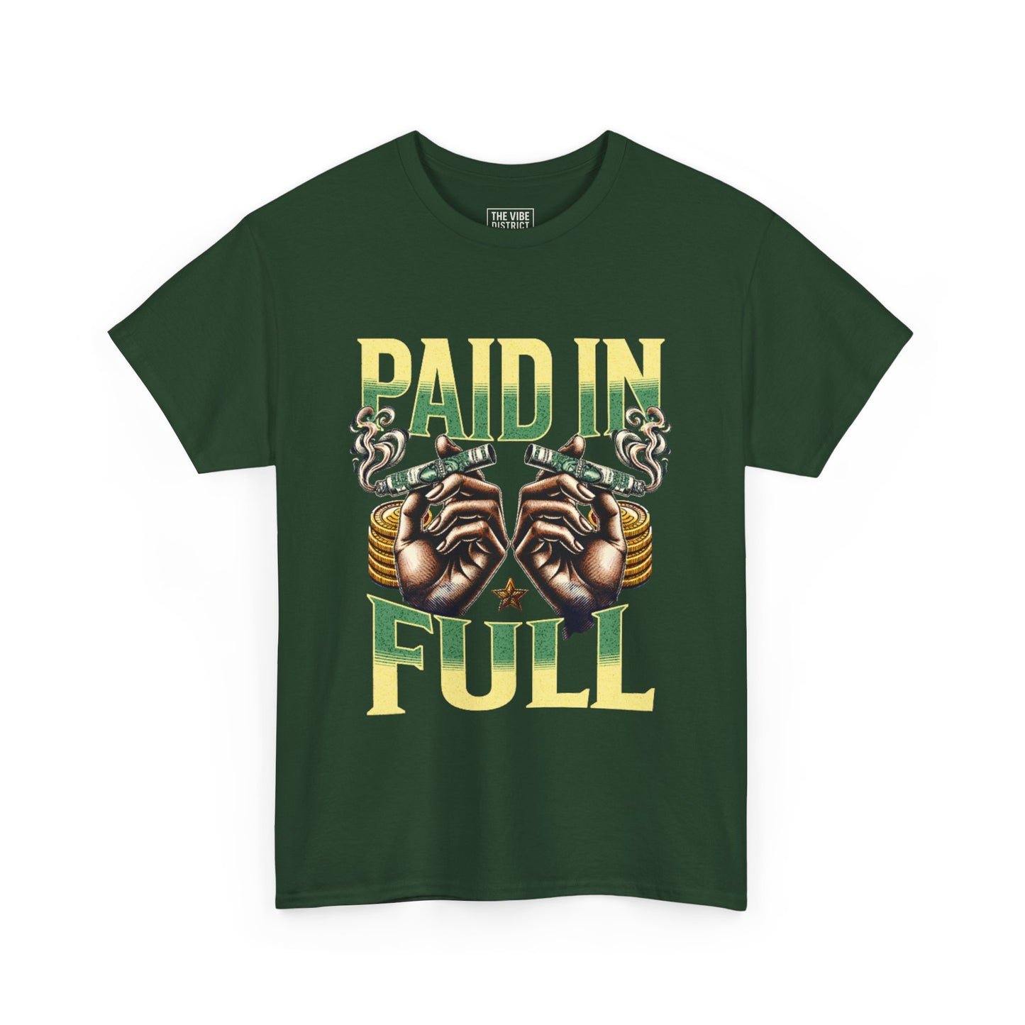 'Paid in Full' Graphic, Unisex Heavy Cotton T-Shirt, Casual Wear, Gift for Friends, Streetwear Style, Unique Fashion