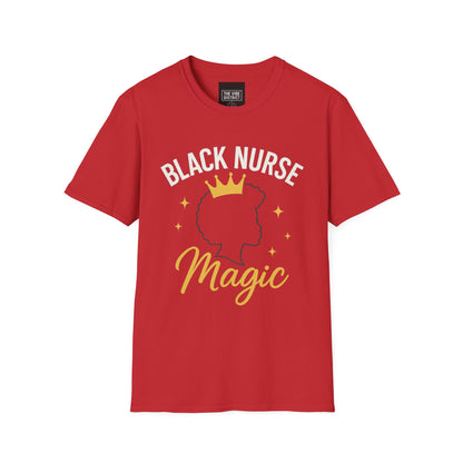 Black Nurse Magic Unisex Softstyle T-Shirt - Celebrate Healthcare Heroes