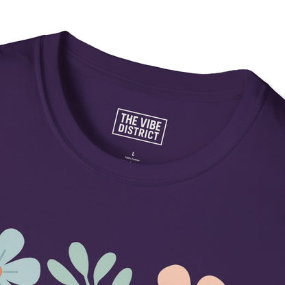 Self-Care Isn't Selfish Unisex Softstyle T-Shirt - Floral Design for Mental Health Awareness