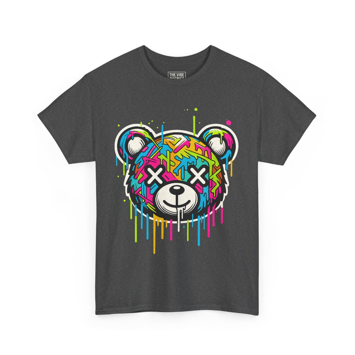 Colorful Graffiti Bear Tee: Stylish Unisex Cotton Shirt, Casual Wear, Gift for Kids & Teens, Streetwear, Fun Graphic Tee